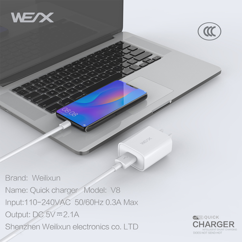 WEX - V8 дорожное зарядное устройство, настенное зарядное устройство, адаптер питания