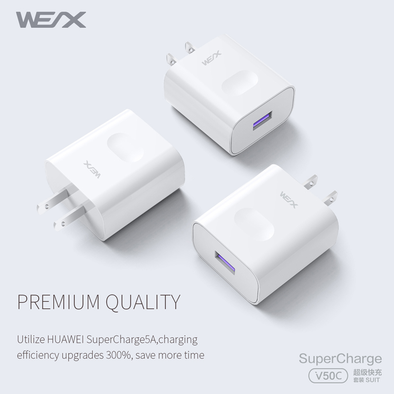WEX - V50C 22,5 Вт HUAWEI блок питания Superfast Charge, зарядное устройство, зарядное устройство в паре с кабелем 5А